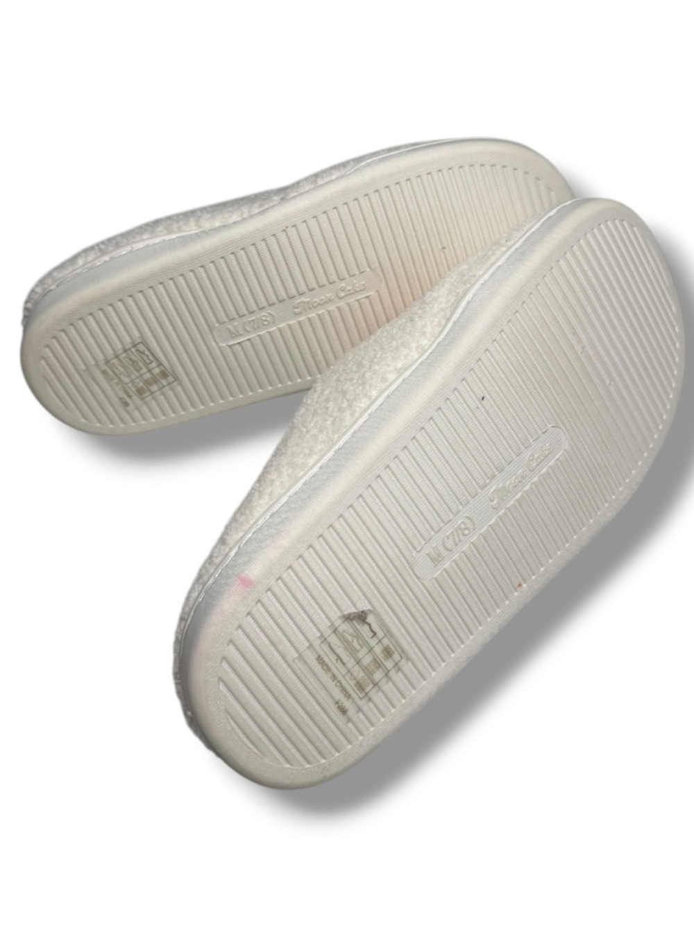 Moon Cake Cream Slippers with Pink Bow Size M 7/8 - Picture 4 of 6